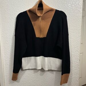 Marc New York Andrew Marc Women’s Quarter Zip‎ Shaker Knit Sweater